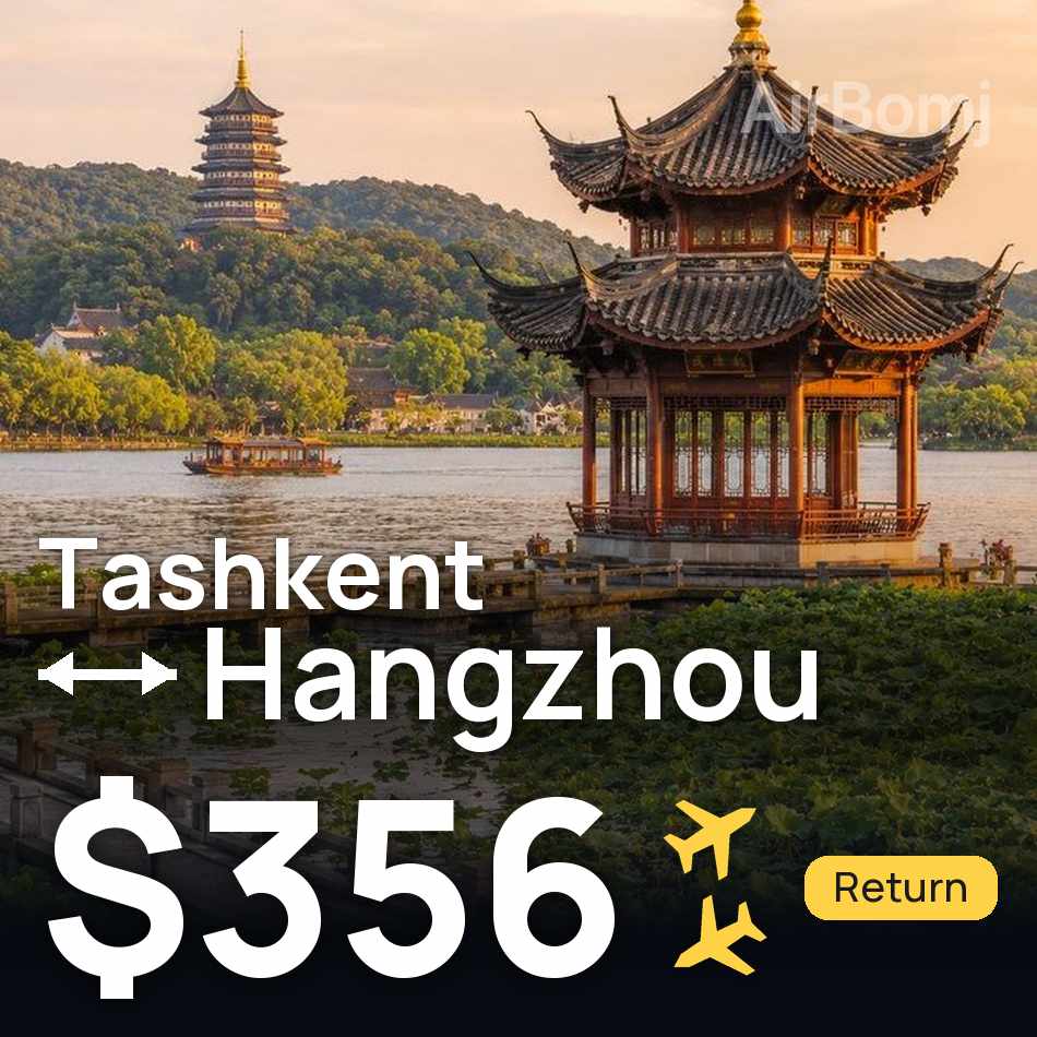 Flugticket: Taschkent — Hangzhou, $356