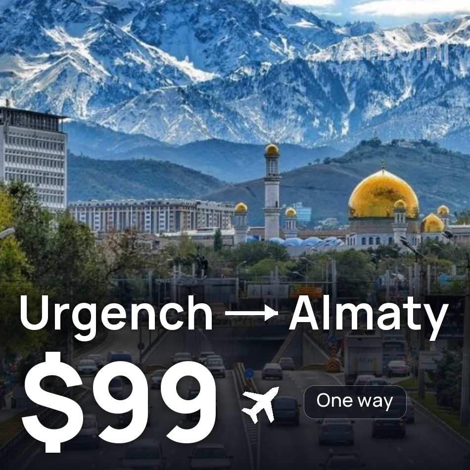 Flugticket: Urganch — Almaty, $99