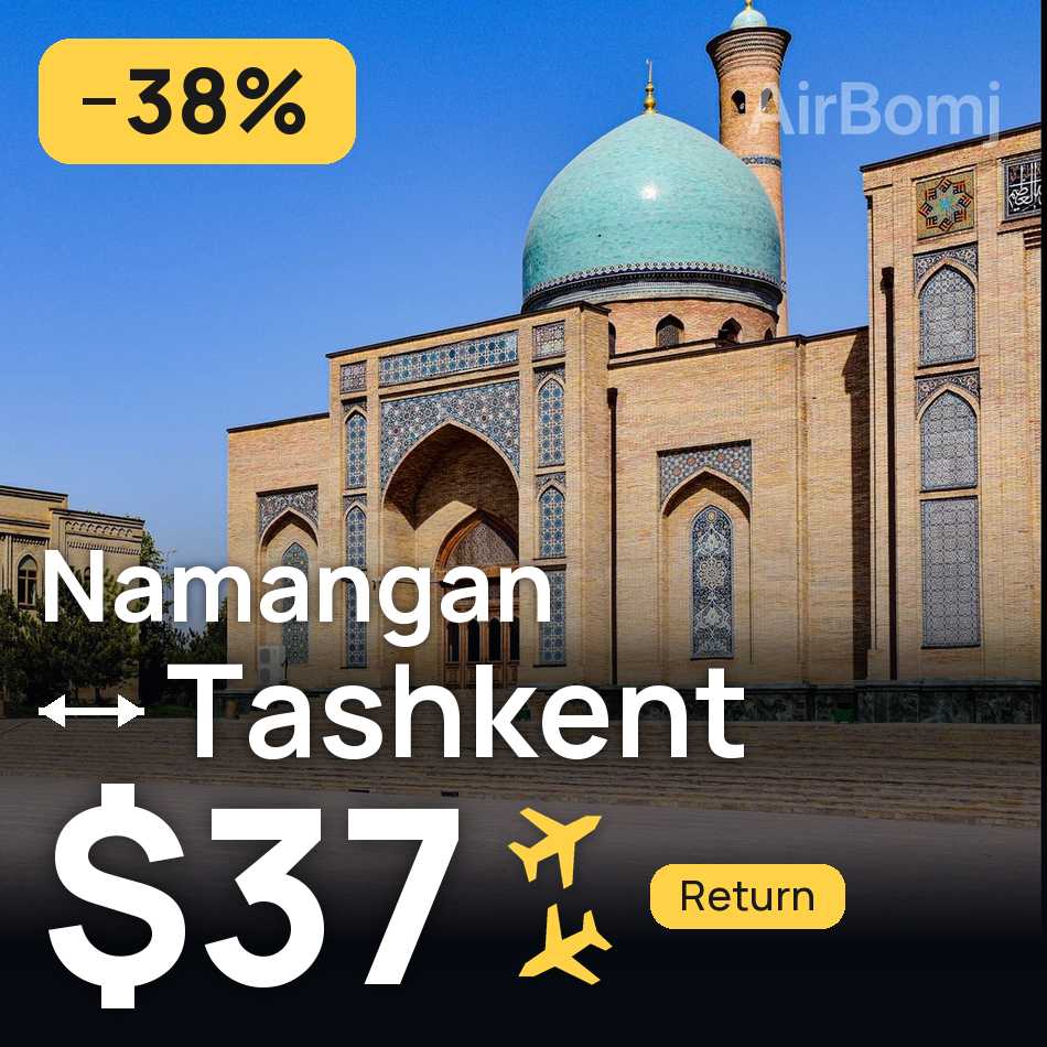 Bilet de avion: Namangan — Tashkent, $37