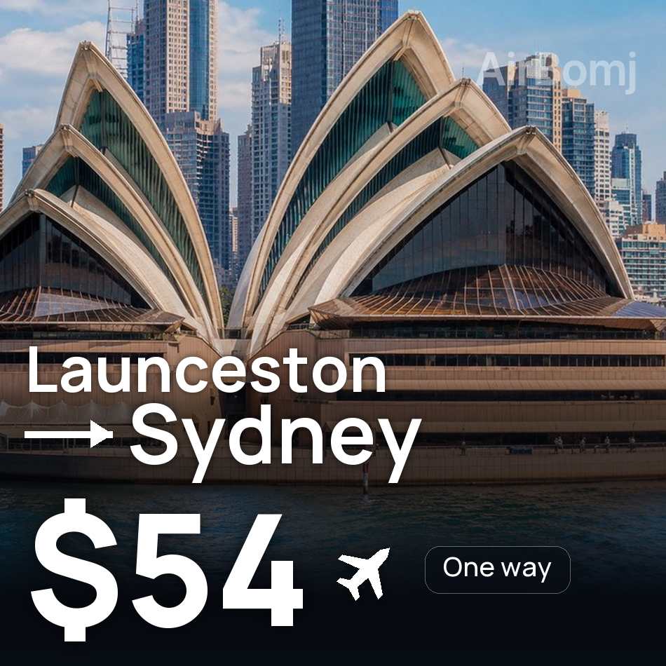 Biglietto aereo: Launceston — Sydney, $54