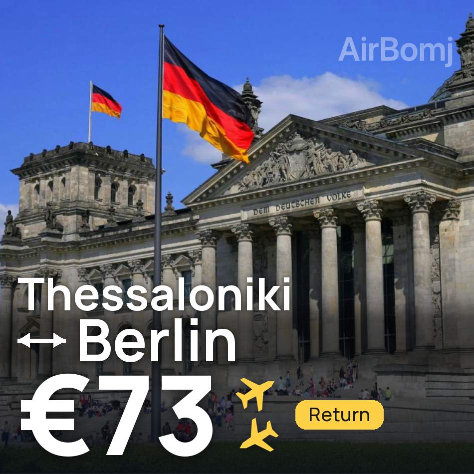 Uçak bileti: Selanik — Berlin, €73
