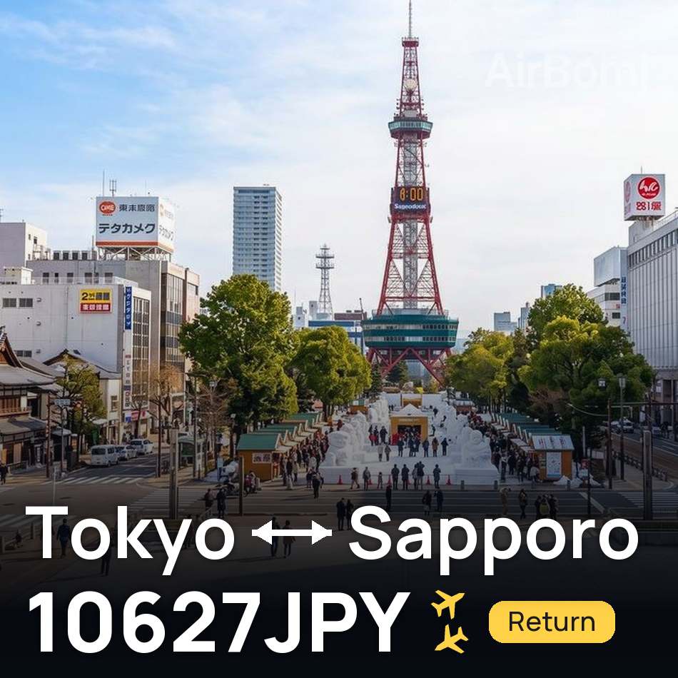 Passagem aérea: Tóquio — Sapporo, 10627JPY
