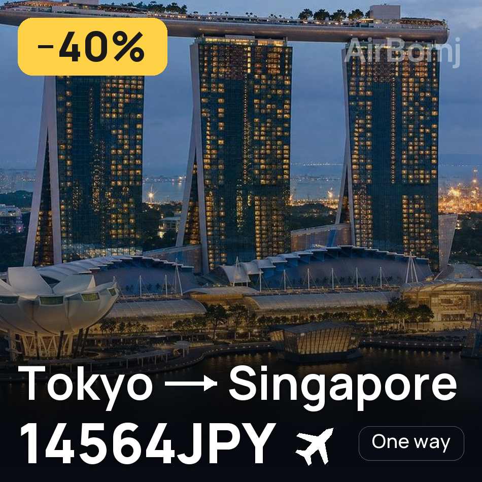 Passagem aérea: Tóquio — Singapura, 14564JPY
