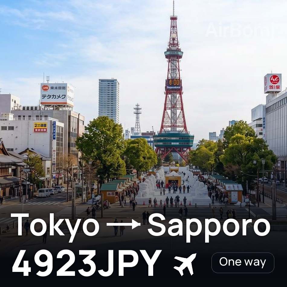Passagem aérea: Tóquio — Sapporo, 4923JPY