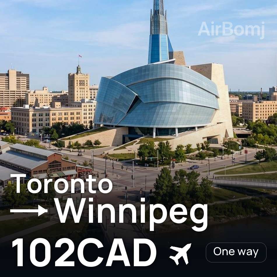Biglietto aereo: Toronto — Winnipeg, 102CAD