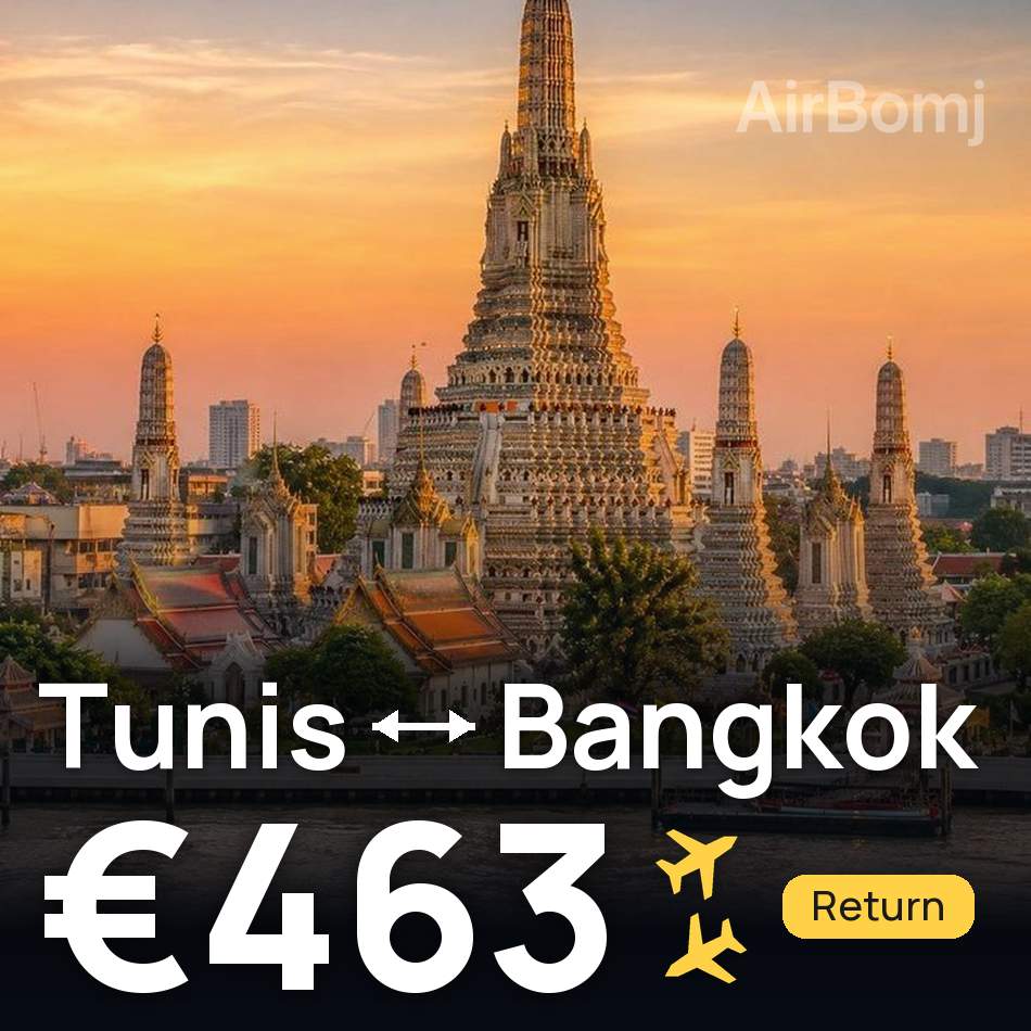 Flugticket: Tunis — Bangkok, €463