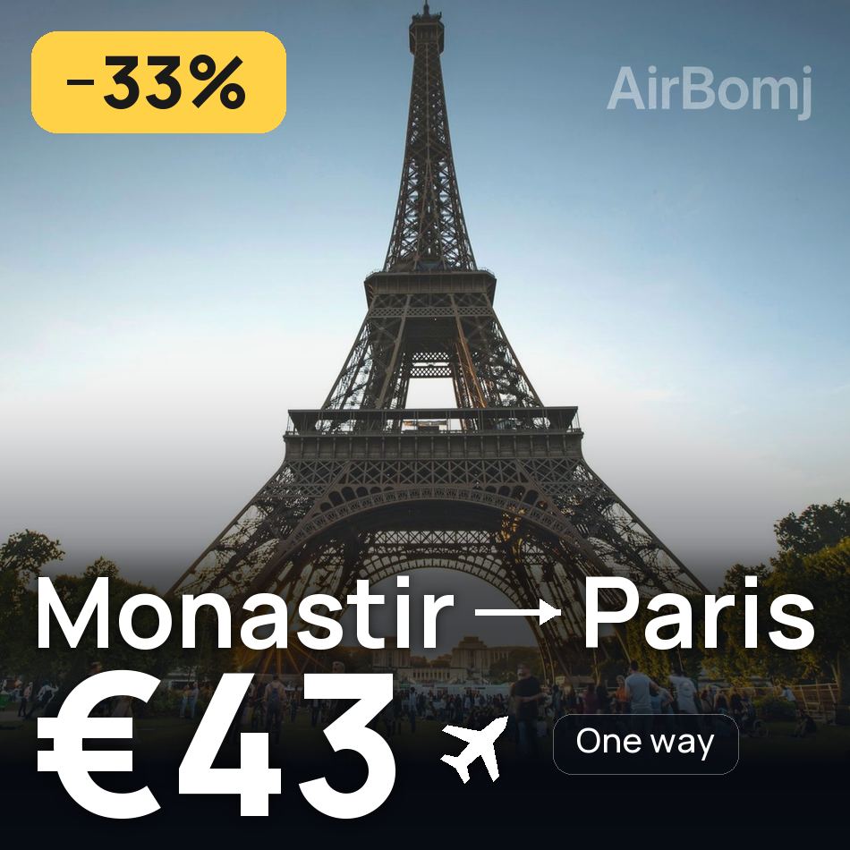 Flugticket: Monastir — Paris, €43
