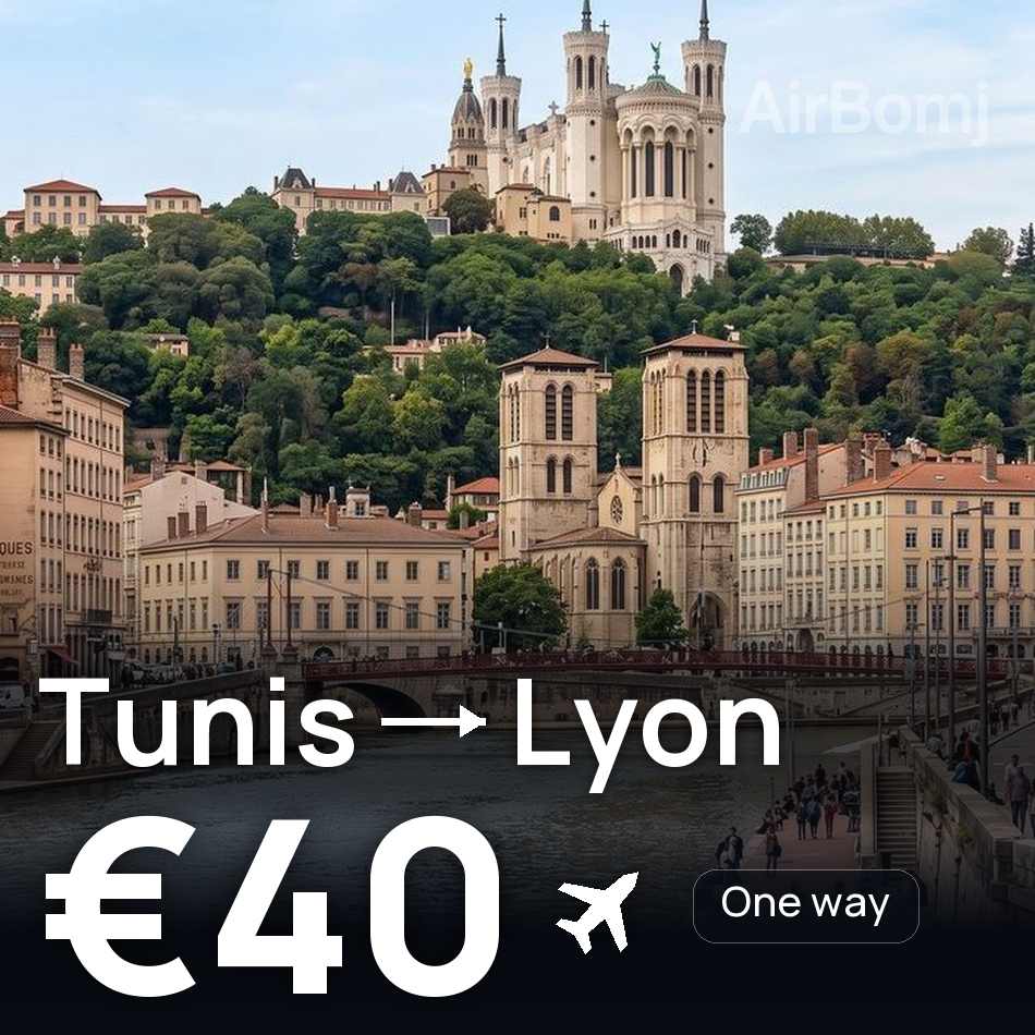 Flugticket: Tunis — Lyon, €40