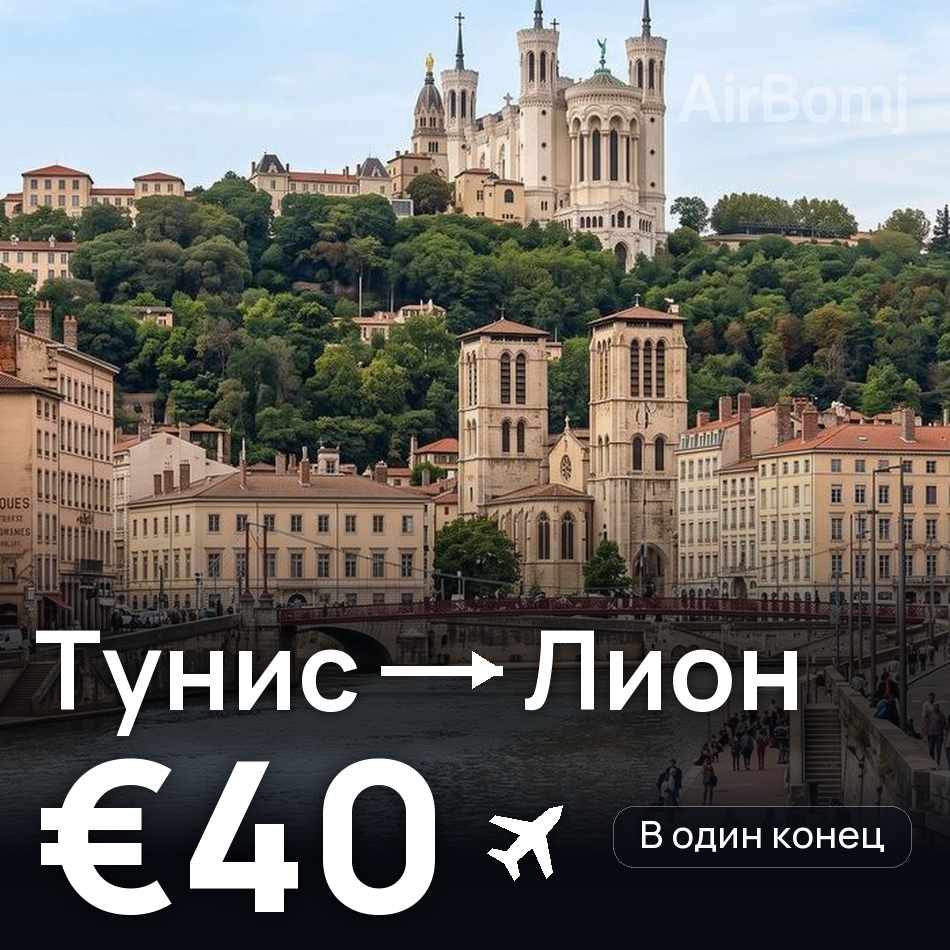 Авиабилет: Тунис — Лион, €40