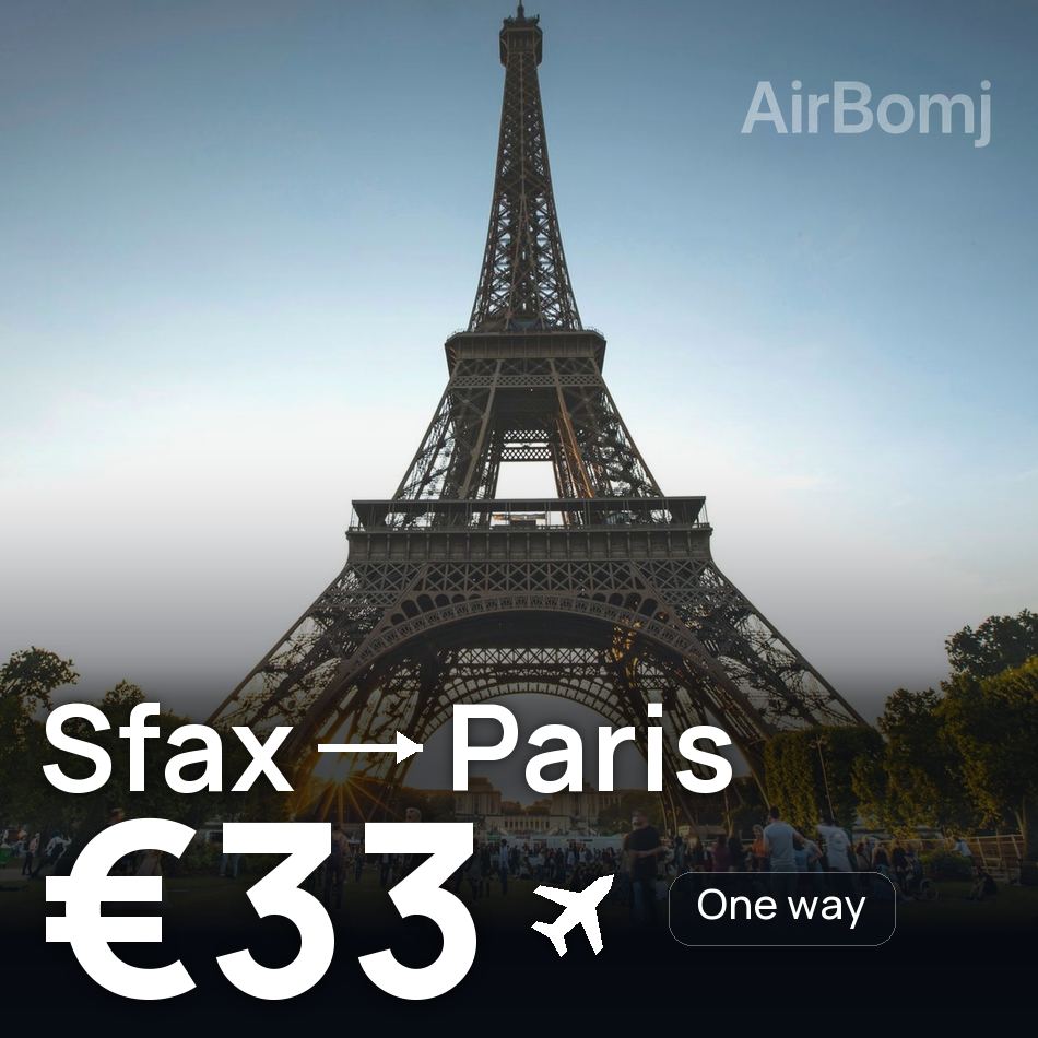 Flugticket: Sfax — Paris, €33