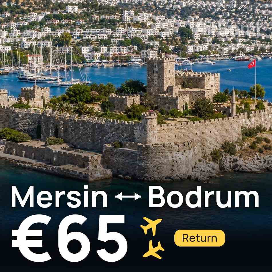 Flight ticket: Mersin to Bodrum, €65