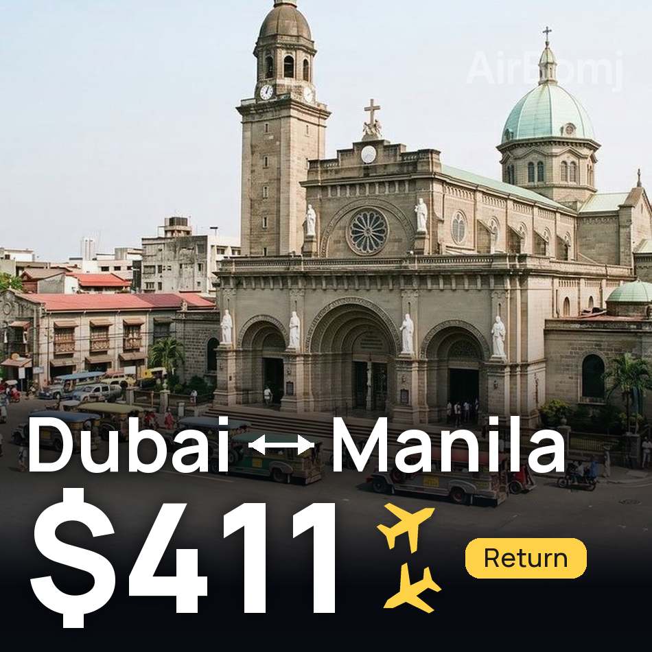 تذكرة طيران: دبي — مانيلا، $411