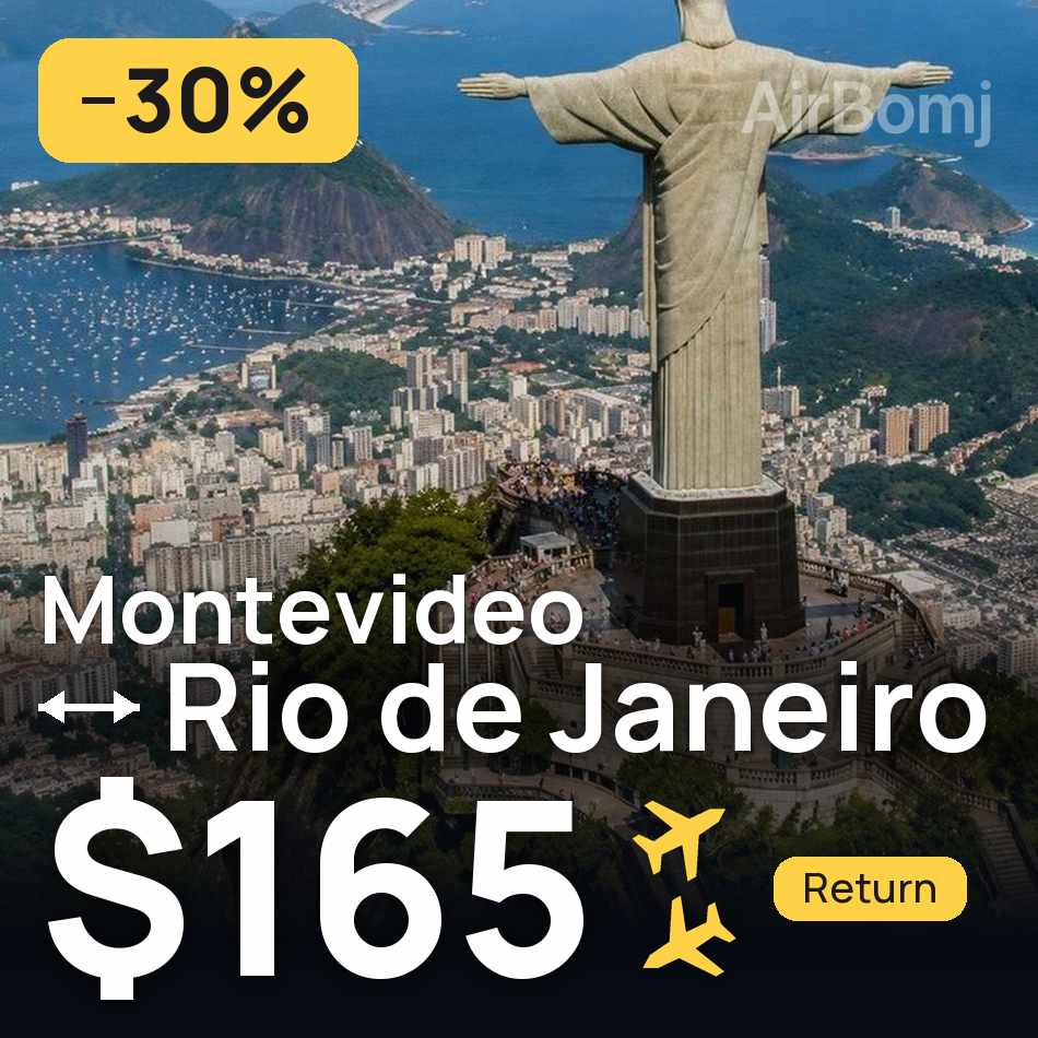 Billet d'avion : Montevideo — Rio de Janeiro, $165