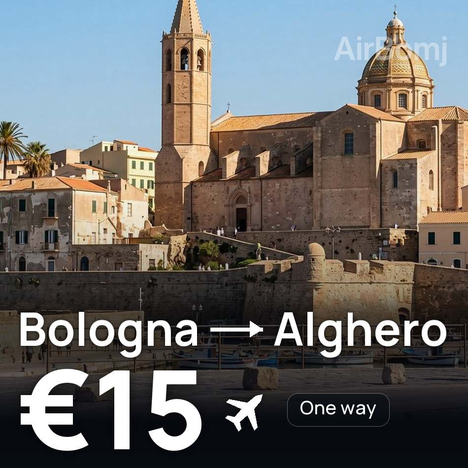 Flight ticket: Bologna to Alghero, €15