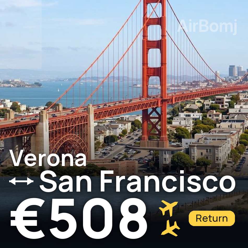 Flight ticket: Verona to San Francisco, €508