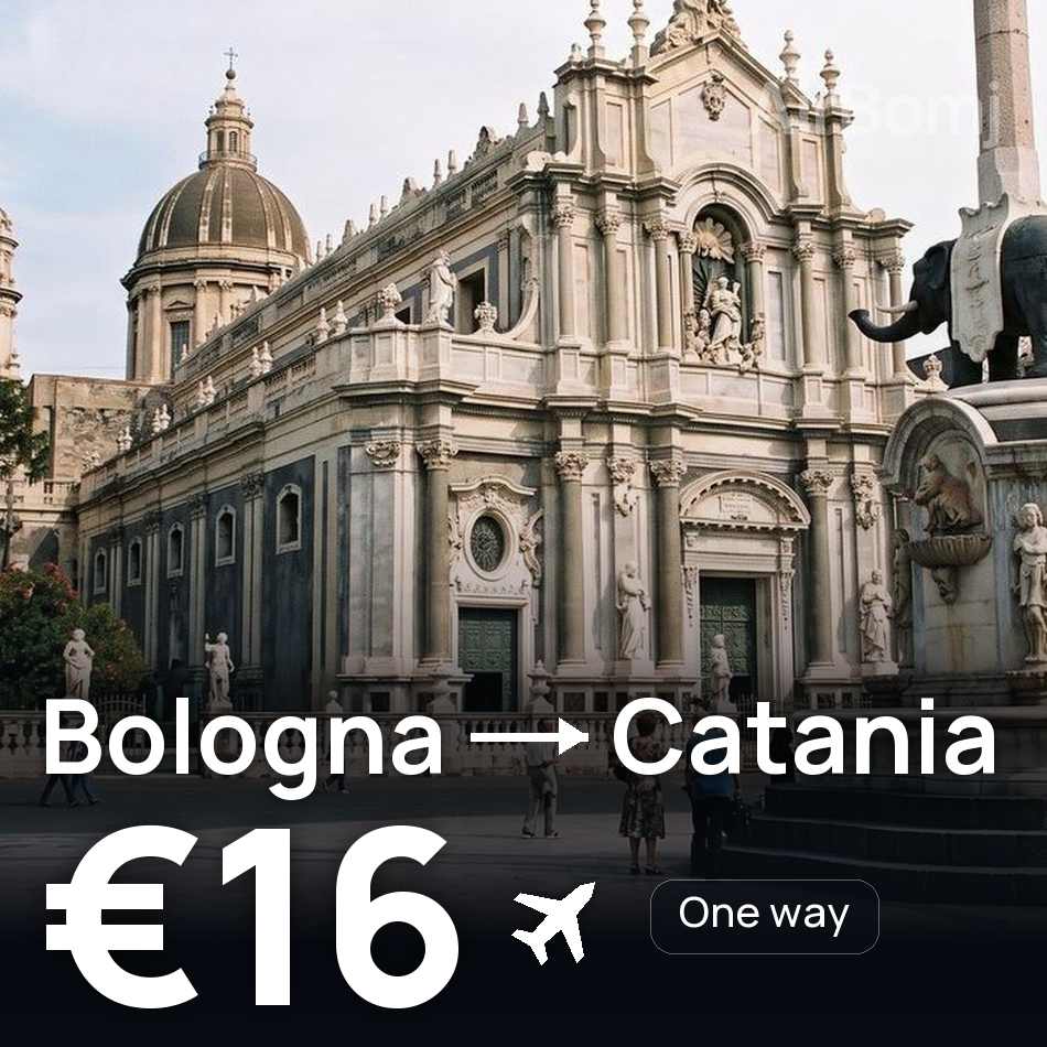 Flight ticket: Bologna to Catania, €16