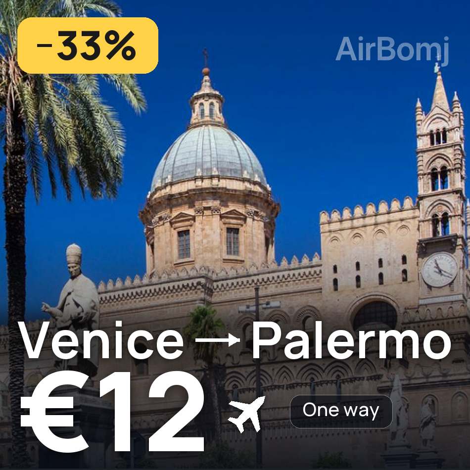 Flight ticket: Venice to Palermo, €12