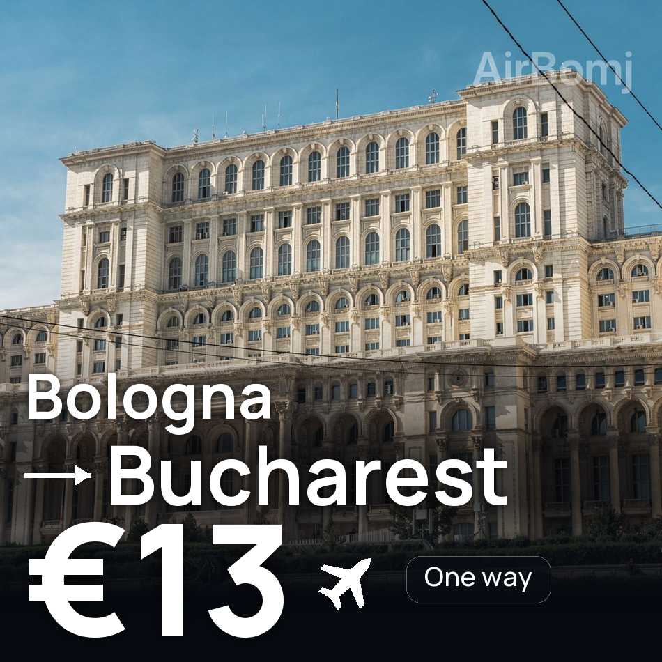 Flight ticket: Bologna to Bucharest, €13