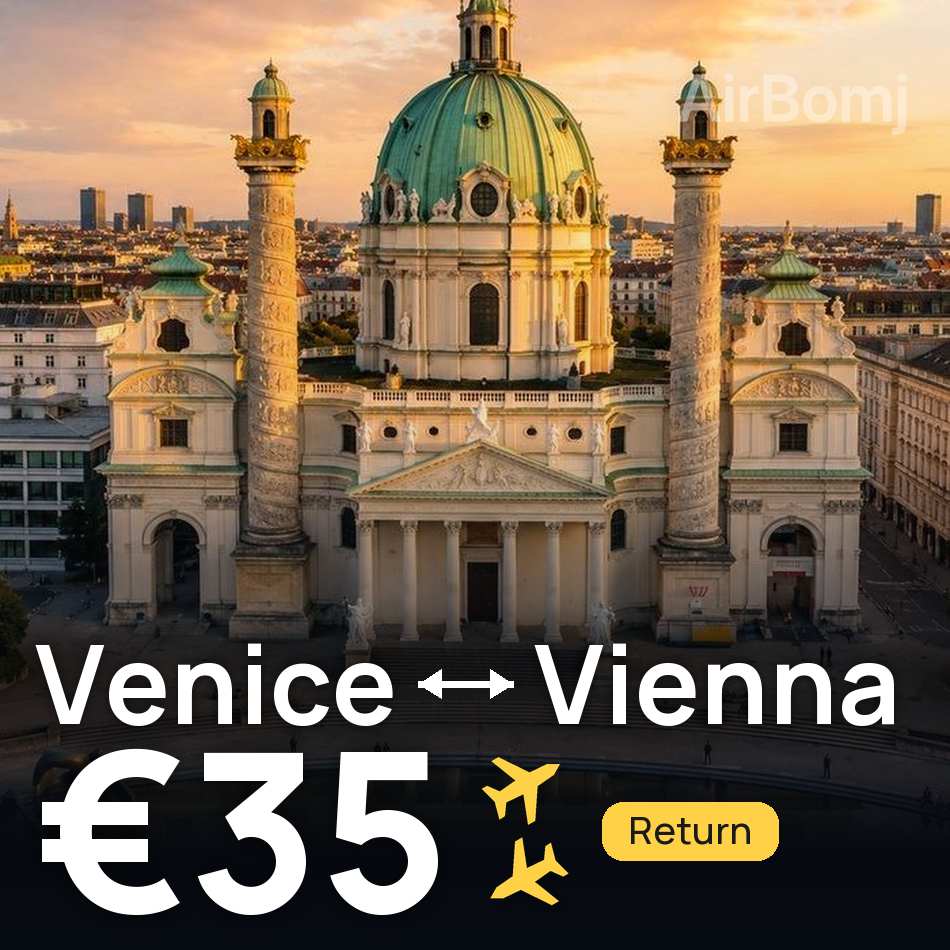 تذكرة طيران: البندقية — فيينا، €35