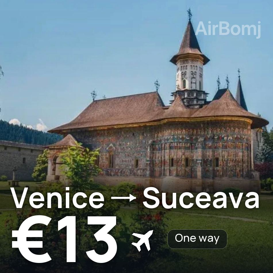 Flight ticket: Venice to Suceava, €13
