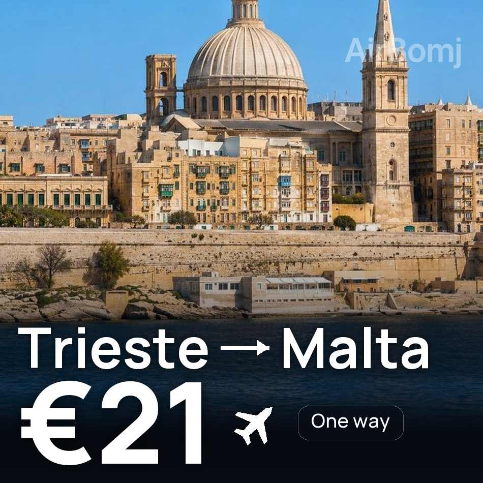 Flight ticket: Trieste to Malta, €21