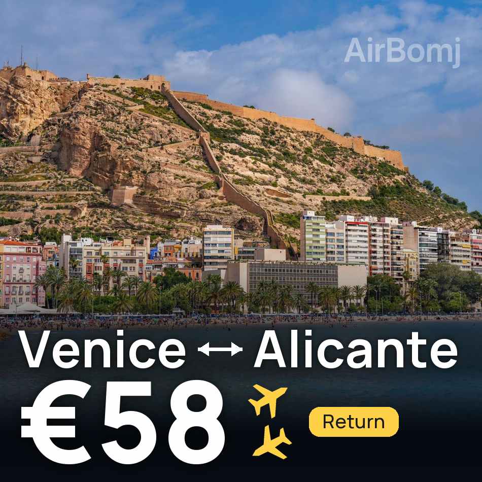 Flight ticket: Venice to Alicante, €58