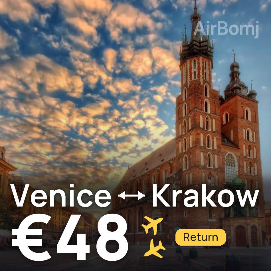 Flight ticket: Venice to Krakow, €48