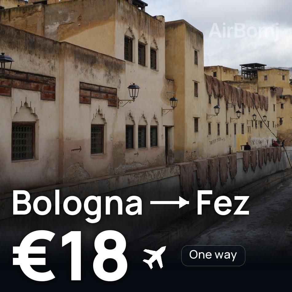 Flight ticket: Bologna to Fez, €18