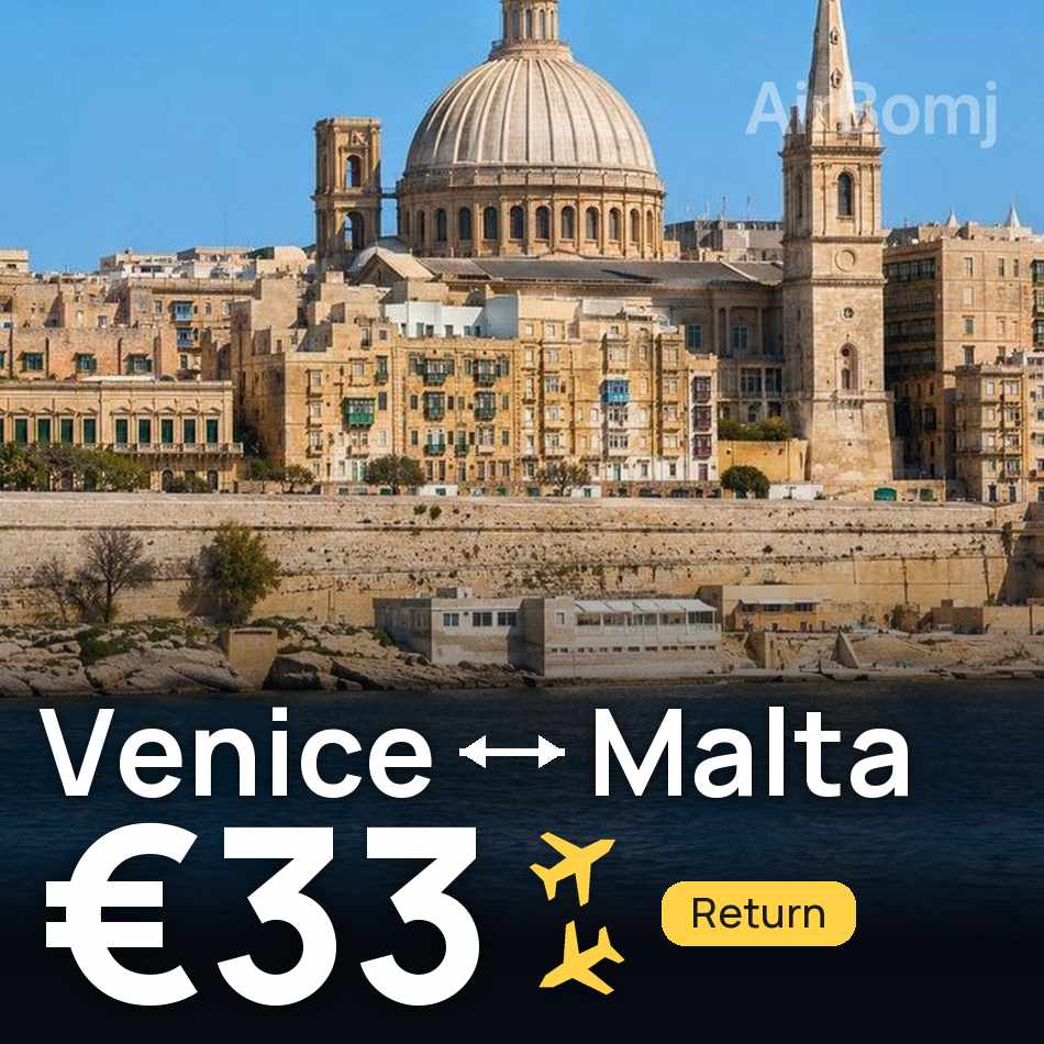 Flight ticket: Venice to Malta, €33
