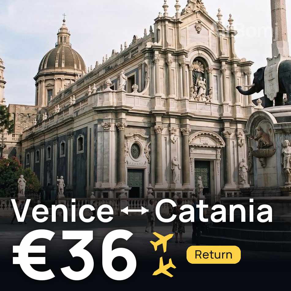 Flight ticket: Venice to Catania, €36