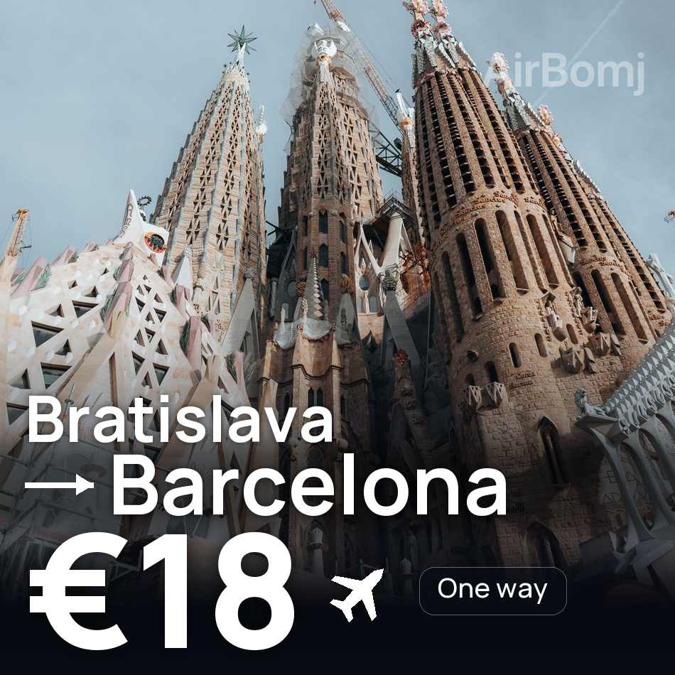 Billet d'avion : Bratislava — Barcelone, €18