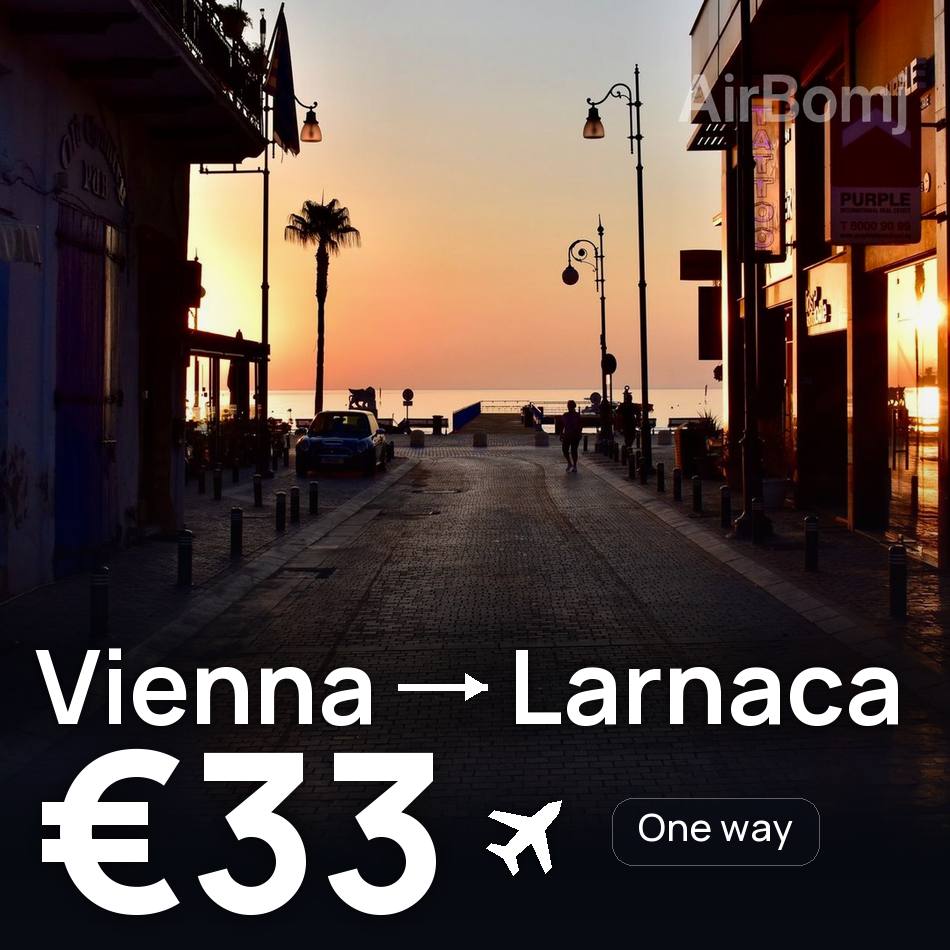 Billet d'avion : Vienne — Citium, €33