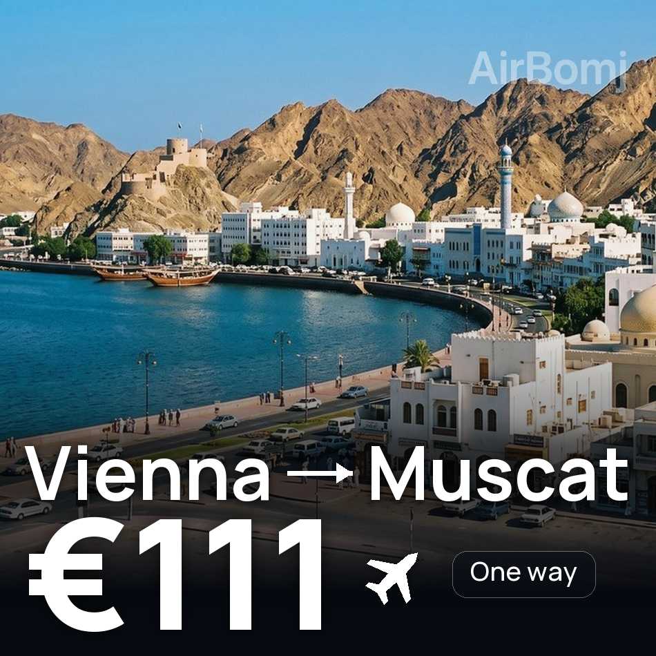 Billet d'avion : Vienne — Mascate, €111