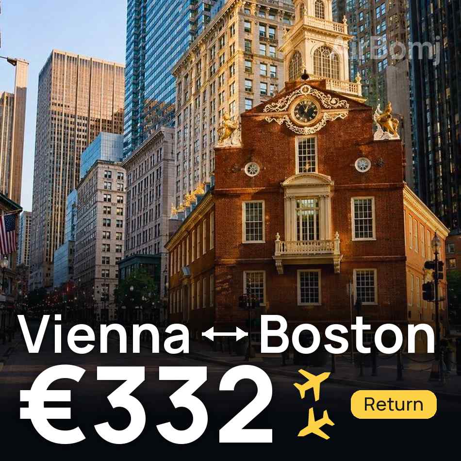 Billet d'avion : Vienne — Boston, €332