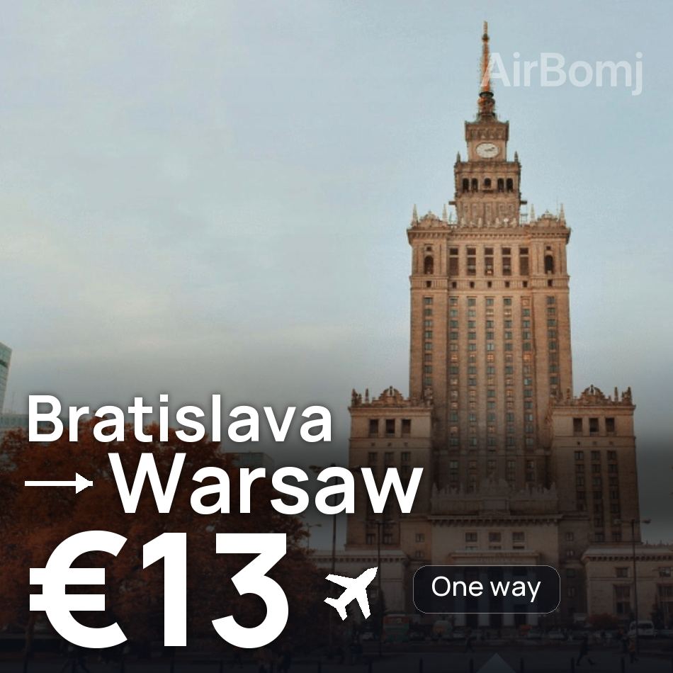 Flugticket: Bratislava — Warschau, €13