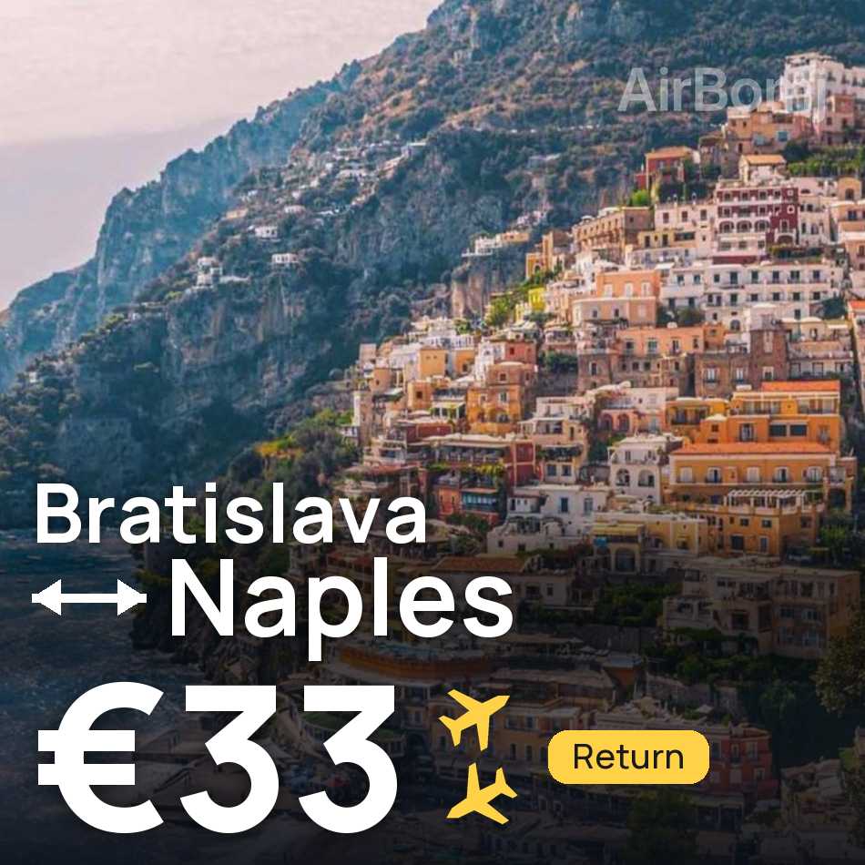 Billet d'avion : Bratislava — Naples, €33