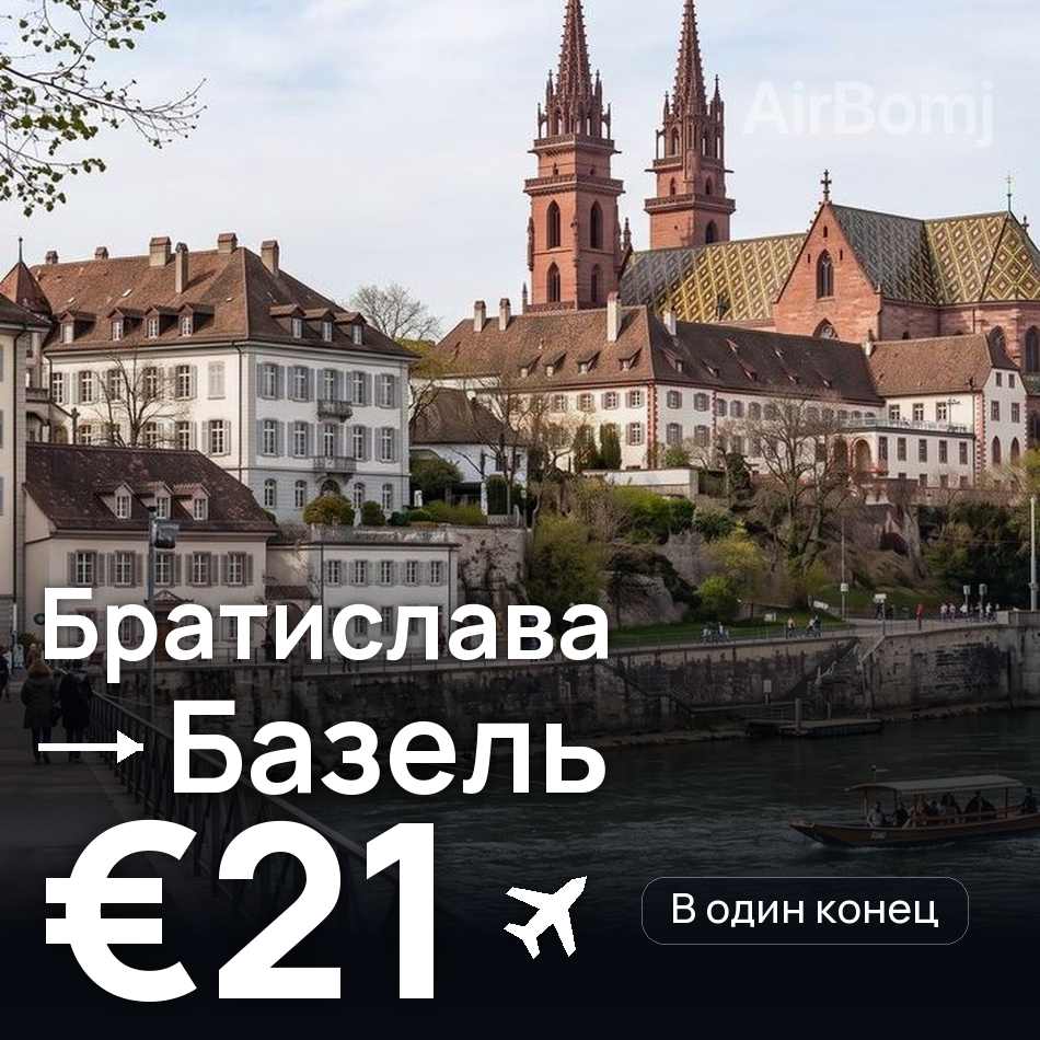Авиабилет: Братислава — Базель, €21