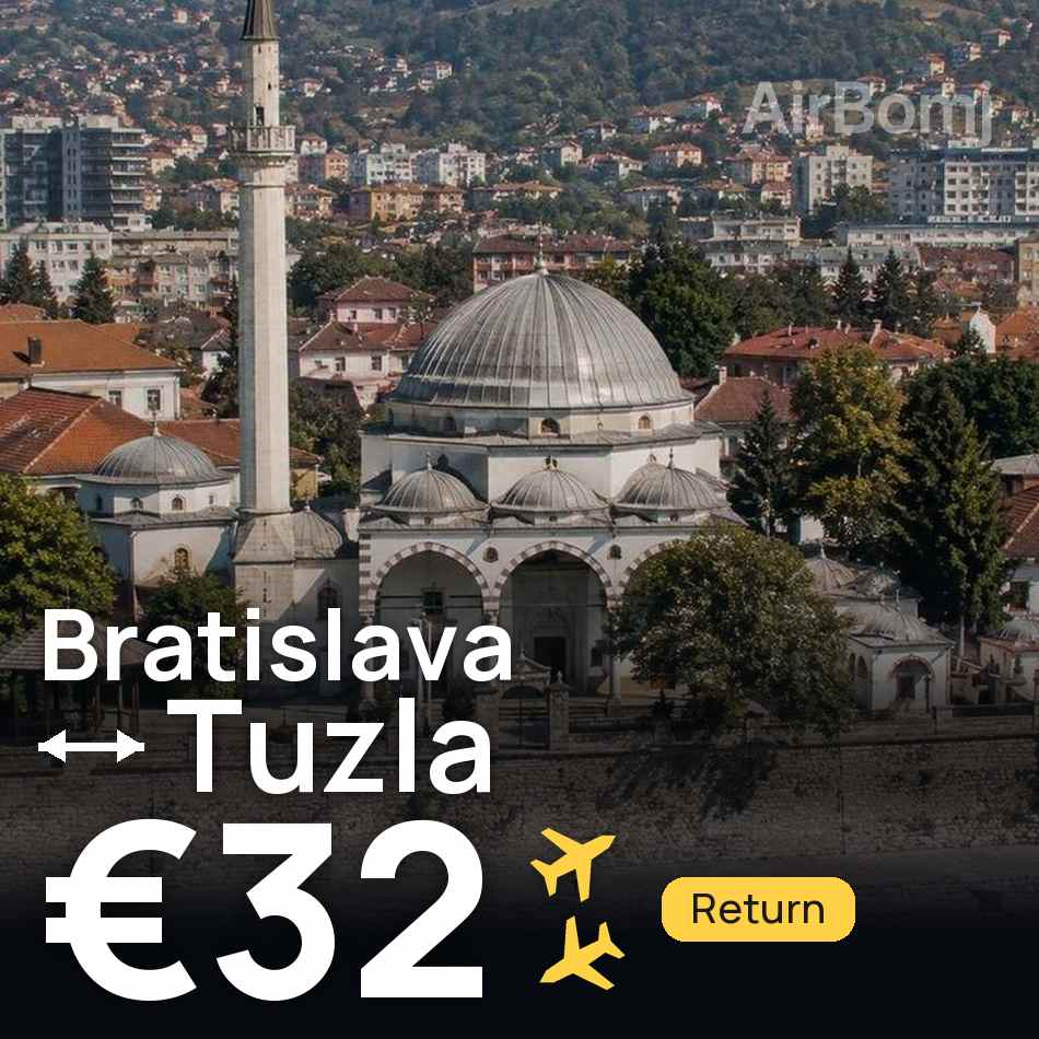 Billet d'avion : Bratislava — Tuzla, €32