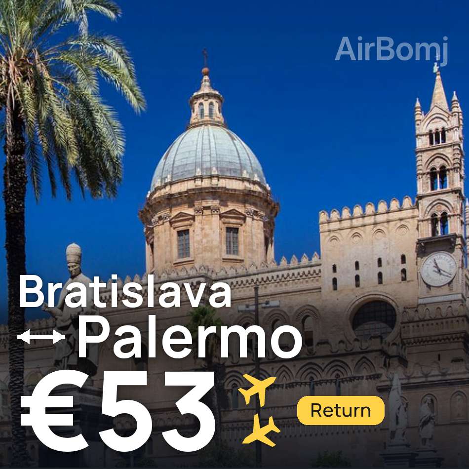 Billet d'avion : Bratislava — Palerme, €53