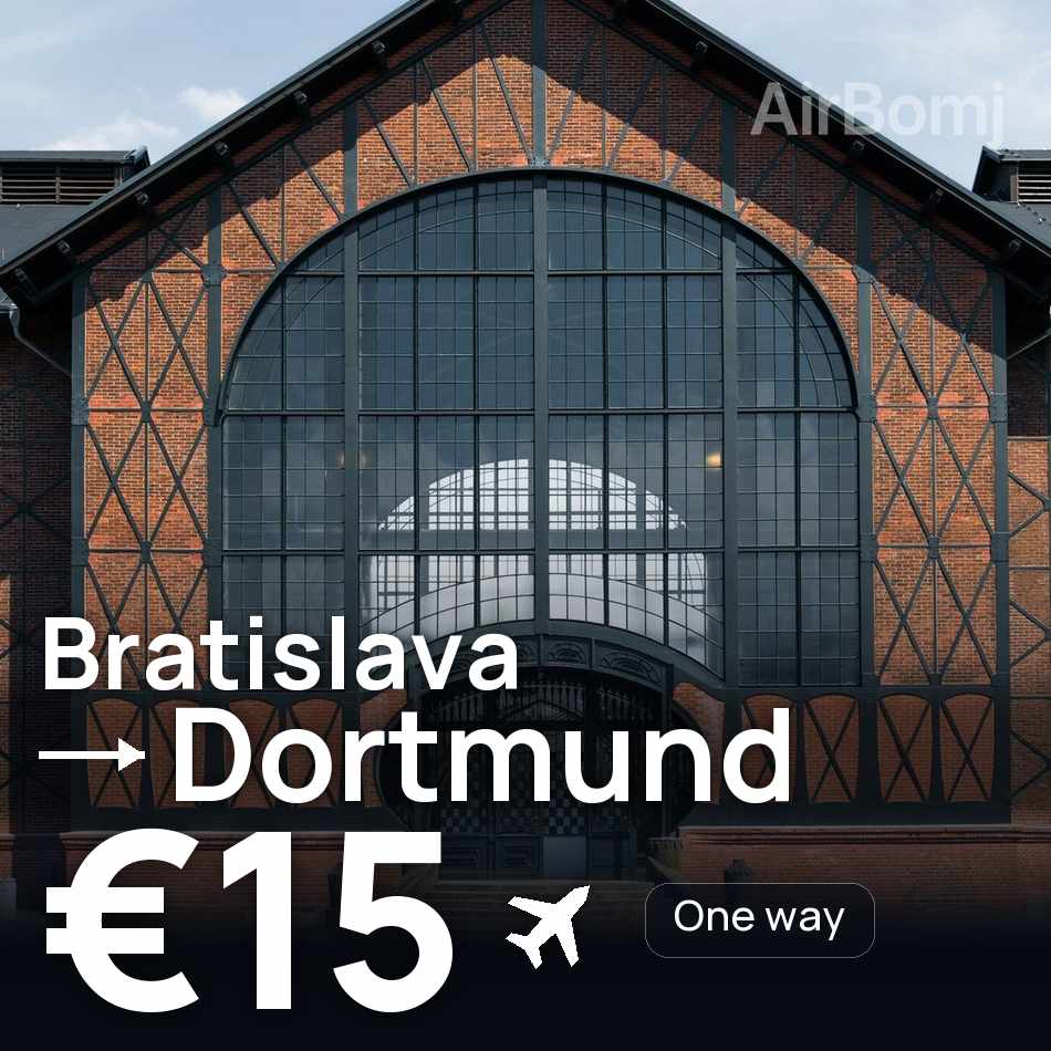 Billet d'avion : Bratislava — Dortmund, €15