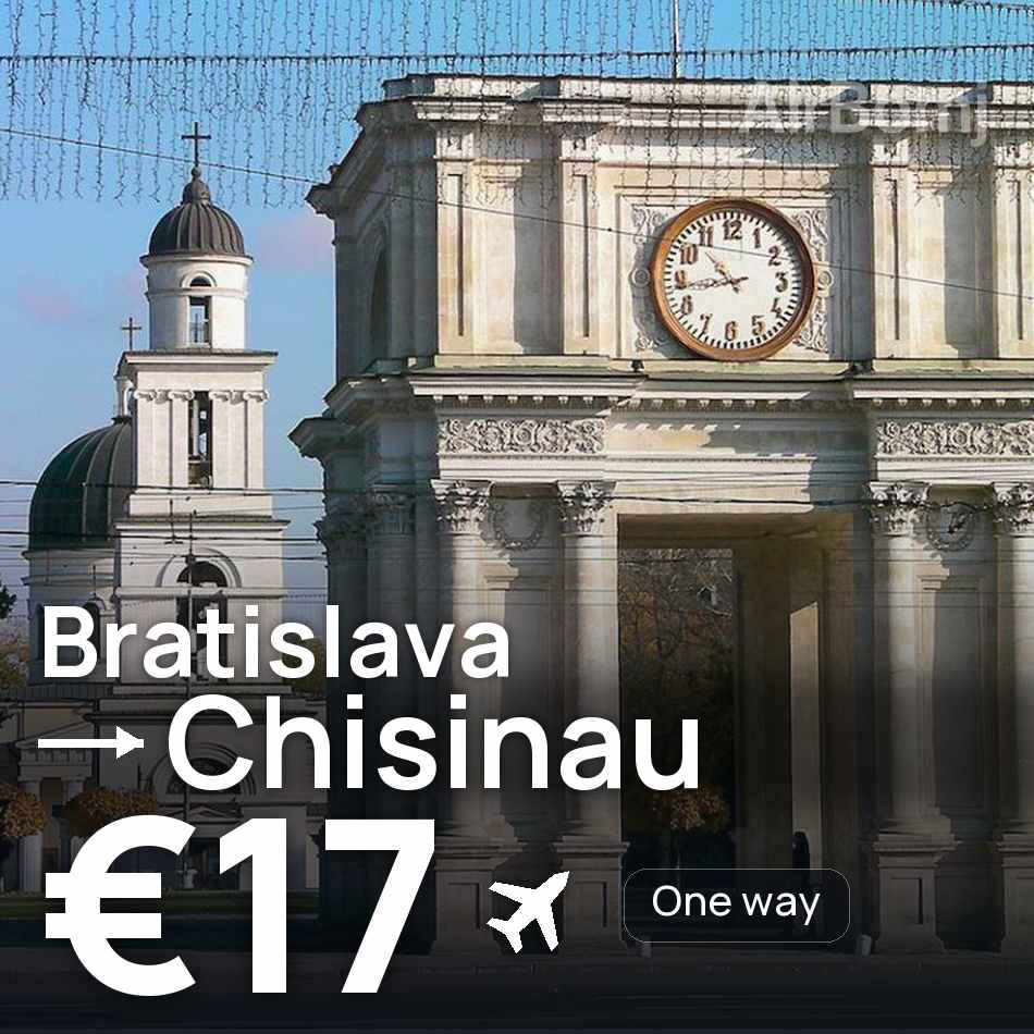 Billet d'avion : Bratislava — Chişinău, €17