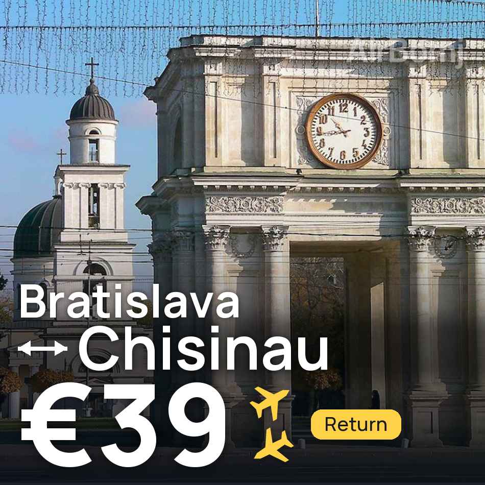 Billet d'avion : Bratislava — Chişinău, €39