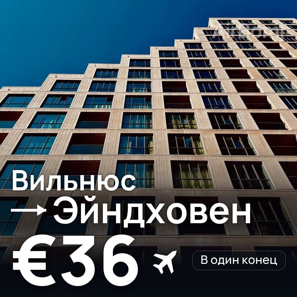 Авиабилет: Вильнюс — Эйндховен, €36