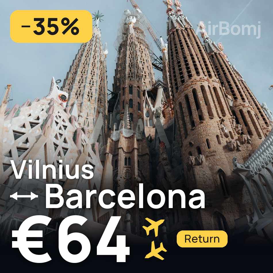 Flugticket: Vilnius — Barcelona, €64