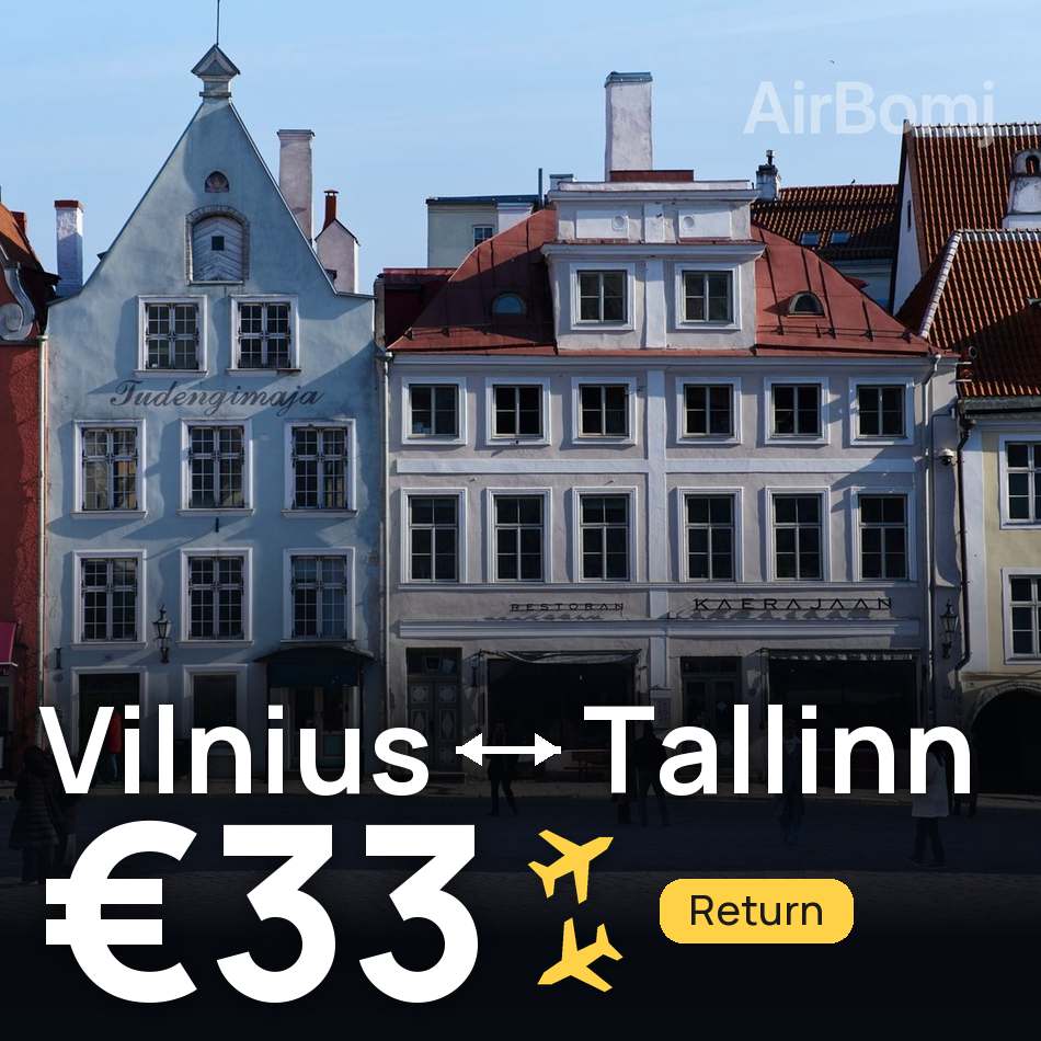 Flugticket: Vilnius — Tallinn, €33