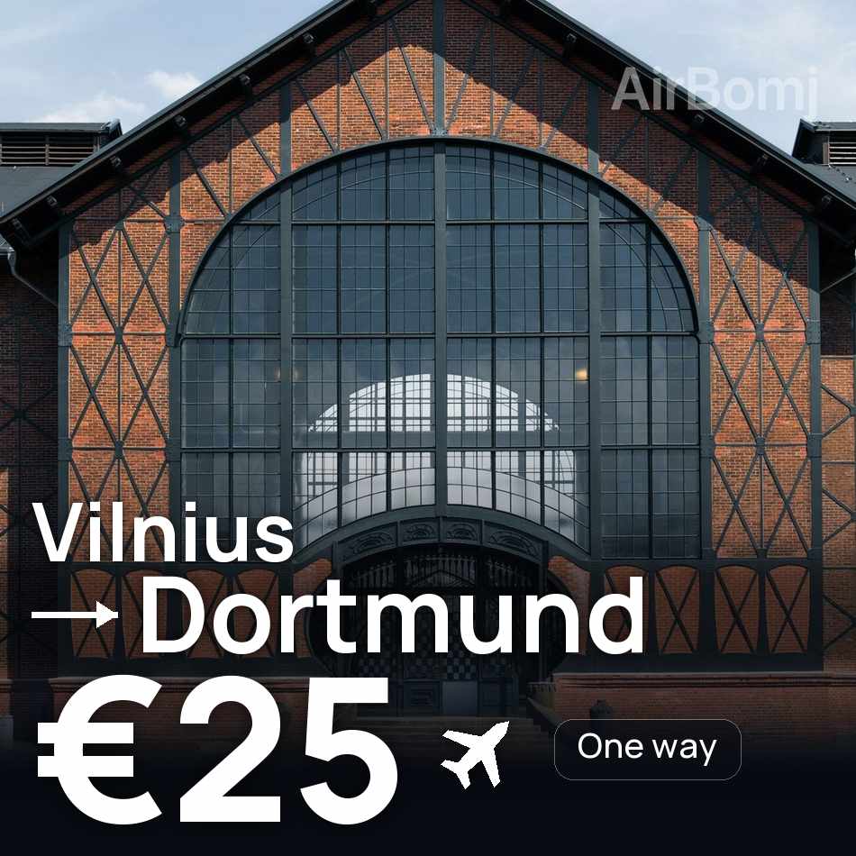 Flugticket: Vilnius — Dortmund, €25