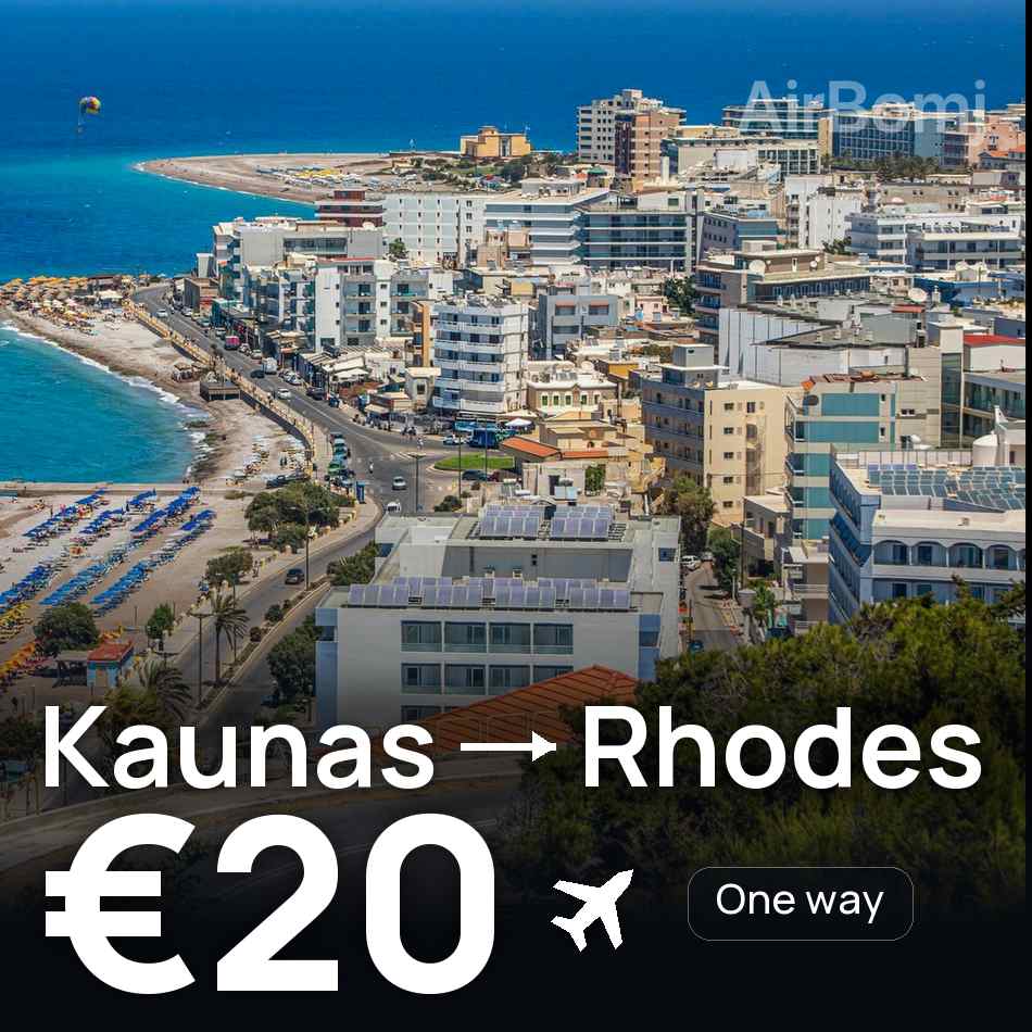 Flugticket: Kaunas — Rhodos, €20