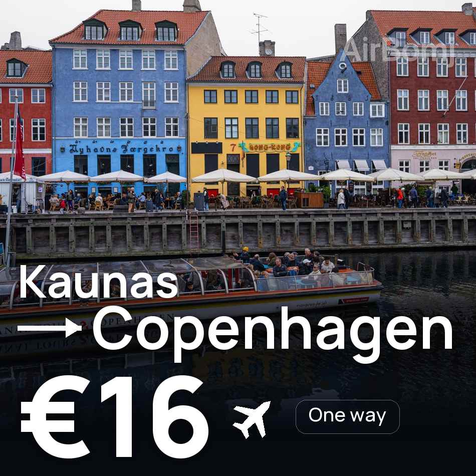 Flugticket: Kaunas — Kastrup, €16