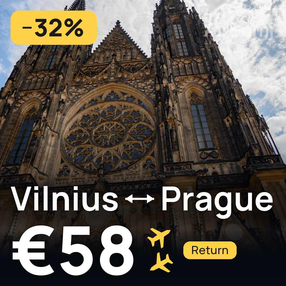 Flugticket: Vilnius — Prag, €58