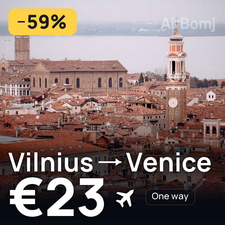 Flugticket: Vilnius — Venedig, €23